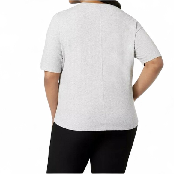 Eileen Fisher sz 2X Dark Pearl Gray Organic Cotton Elbow-Sleeve T-Shirt Dark New - Picture 3 of 12